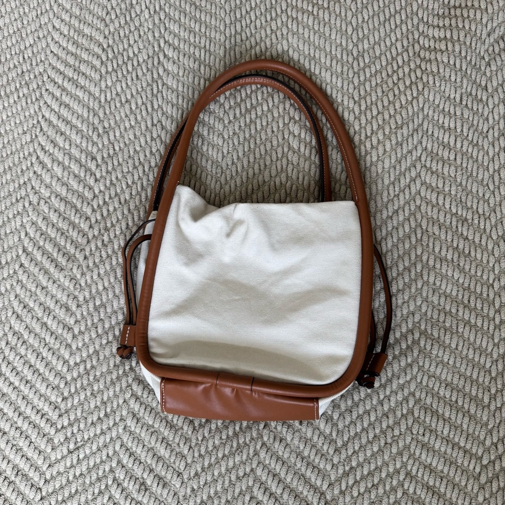 Zara contrast canvas handbag